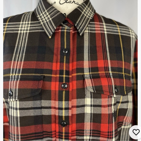 Ralph Lauren Red and Black Casual Button Down Shirt Women’s Sz L - Picture 11 of 16